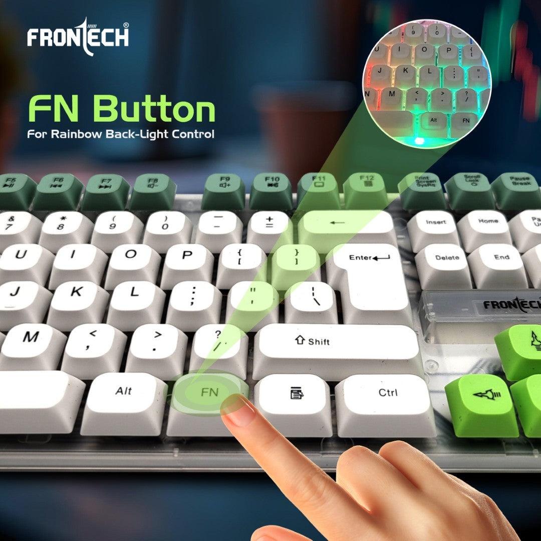 Frontech Nova Knight Wired Gaming Set: Rainbow LED, 104 Keys, 1600 DPI (KB-0045) Frontech Nova Knight Wired Gaming Set: Rainbow LED, 104 Keys, 1600 DPI (KB-0045)